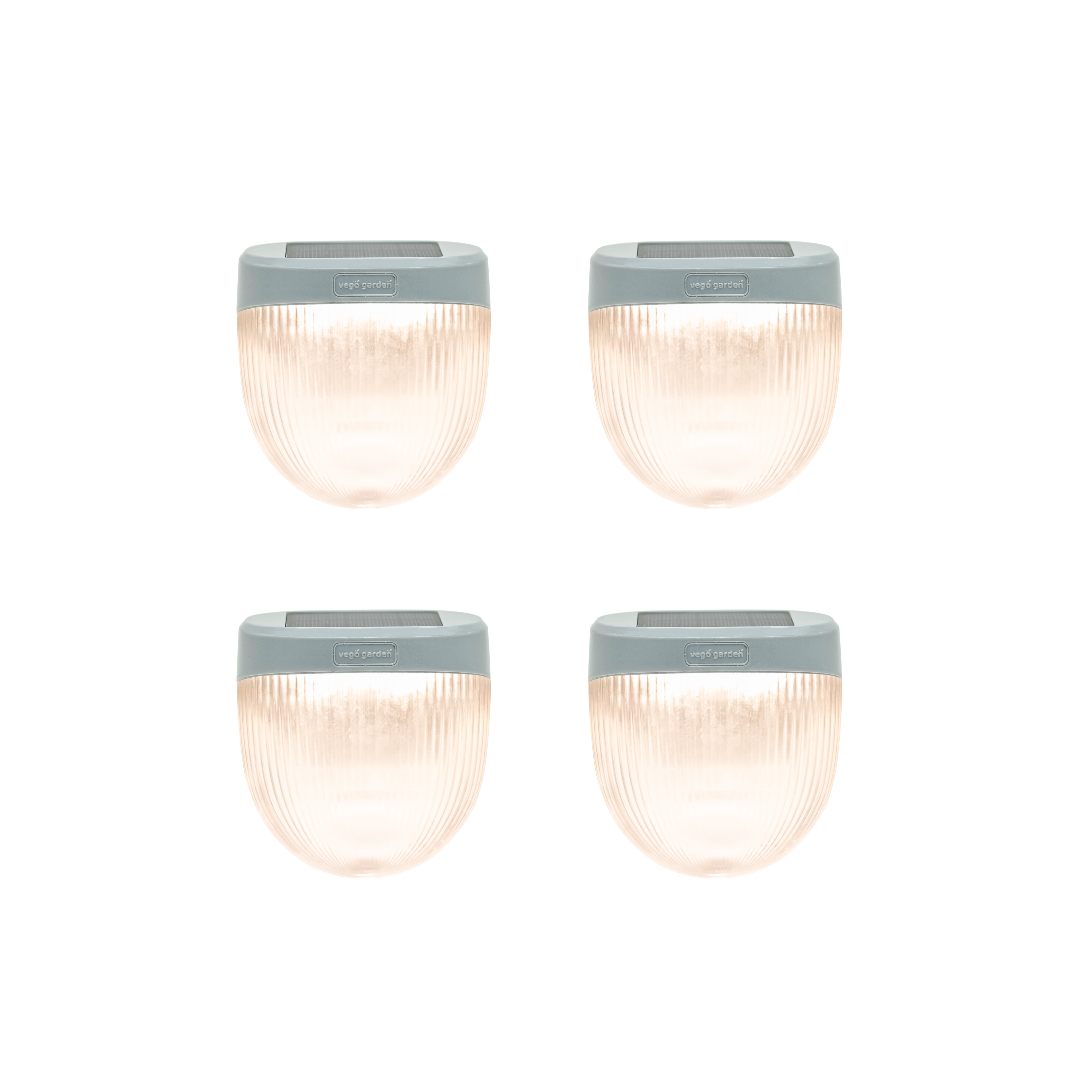 Pebble Gray LED Solar Garden Lights 4-Pack
