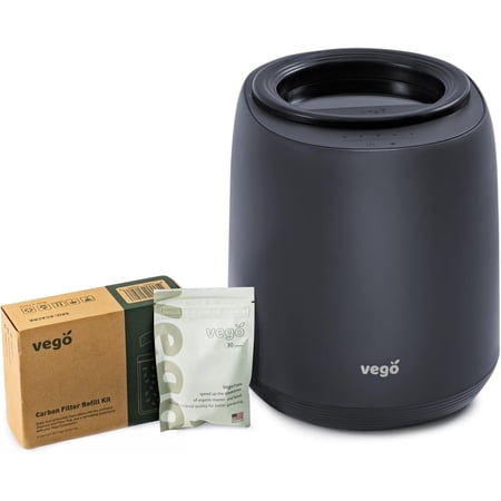 Vego Smart Kitchen Composter, 4L Electric Composter for Kitchen 5 Modes Weight-Based Smart Compost Bin with App Odorless Auto-Cleaning Food Waste Compost Machine Indoor, Black