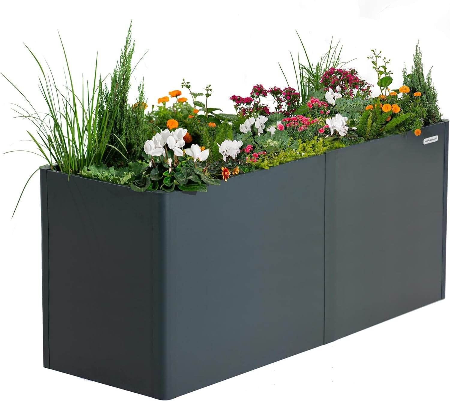 Midnight Blue Extra Tall Modern Metal Raised Garden Bed 32" x 83"