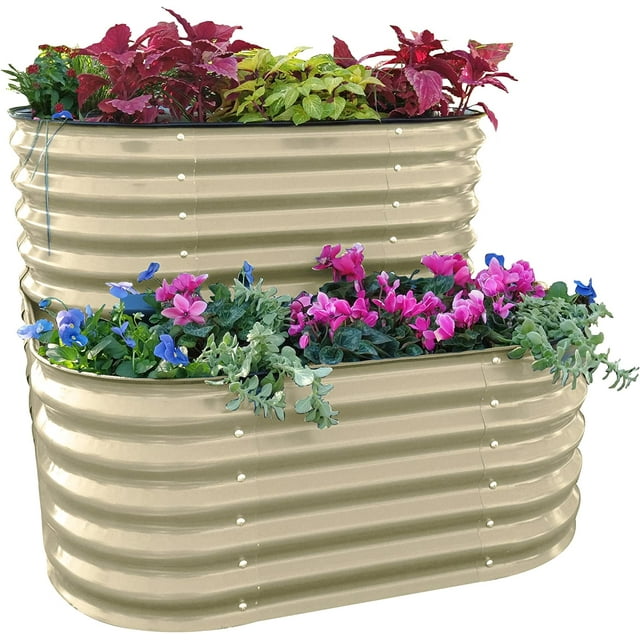 Vego garden Cascading Raised Garden Planter Box Outdoor Metal