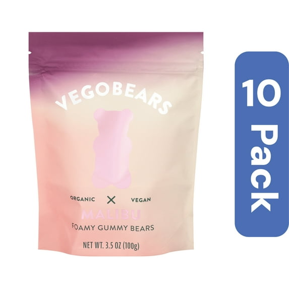 Vegobears Gummy Bears Cherry Raspberry 3.5 oz (Pack Of 10)