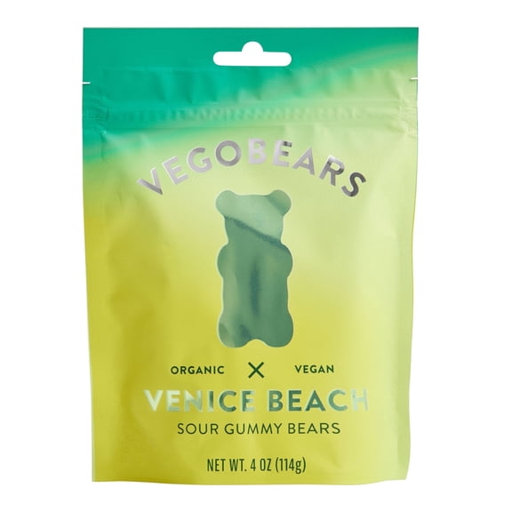 Vegobears Venice Beach Sour Gummy Candy 4 oz. Pack of 3