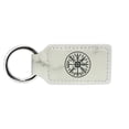 thumbnail image 1 of Vegvisir Navigation Compass of Vikings Keychain Leatherette Rectangle - Laser Engraved - Many Colors - Key Chain Ring - ancient medieval icelandic - Marble, 1 of 2