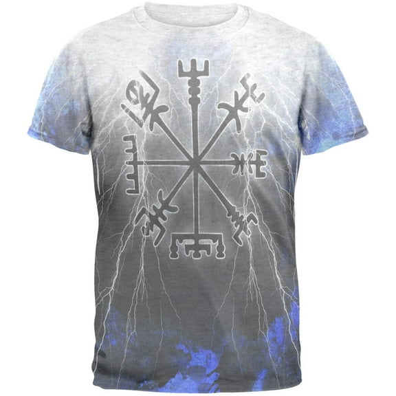 Vegvisir Nordic Viking Storm Compass Mens T Shirt Heather White 2XL