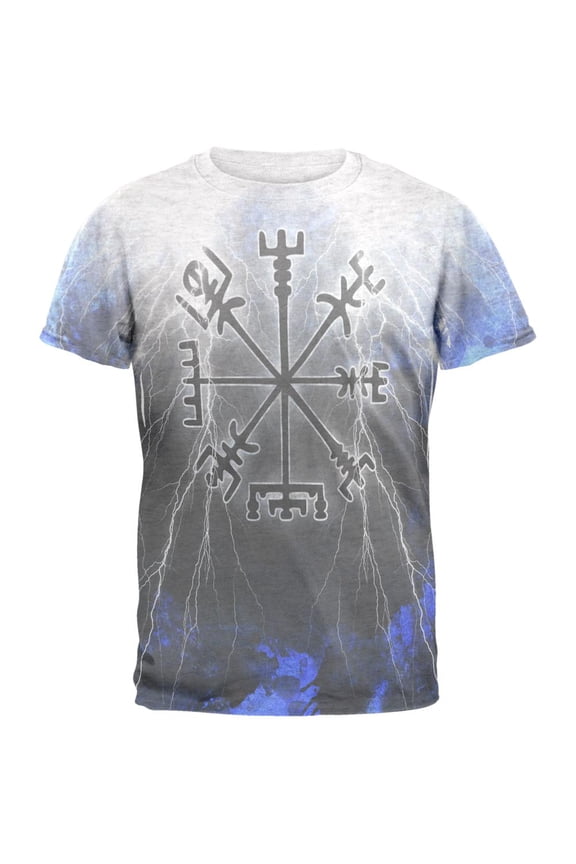 Vegvisir Nordic Viking Storm Compass Mens T Shirt Heather White X-LG