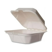 Vegware  6 x 6 x 2 in. Nourish Molded Fiber Takeout Containers - Sugarcane, White - 400 Count