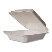 Vegware  8 x 9 x 2 in. Nourish Molded Fiber Takeout Containers - Sugarcane, White - 200 Count