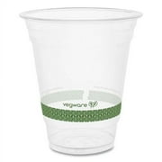 Vegware™ 96-Series Cold Cup, 12 oz, Clear/Green, 1,000/Carton R360Y-G