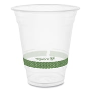 Vegware  96-Series Cold Cup, 12 oz, Clear/Green, 1,000/Carton R360Y-G