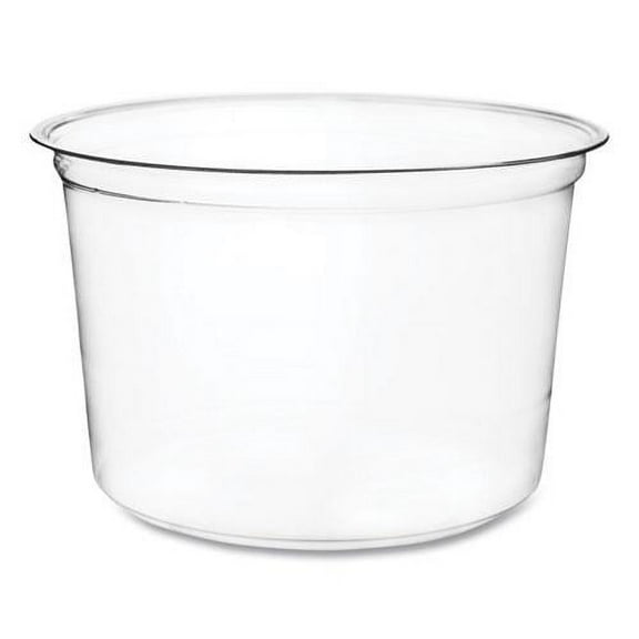 Vegware CF-DC-16 4.6 in. x 3 in. 16 oz. Compostable Plastic Round Deli Pots - Clear (500/Carton)