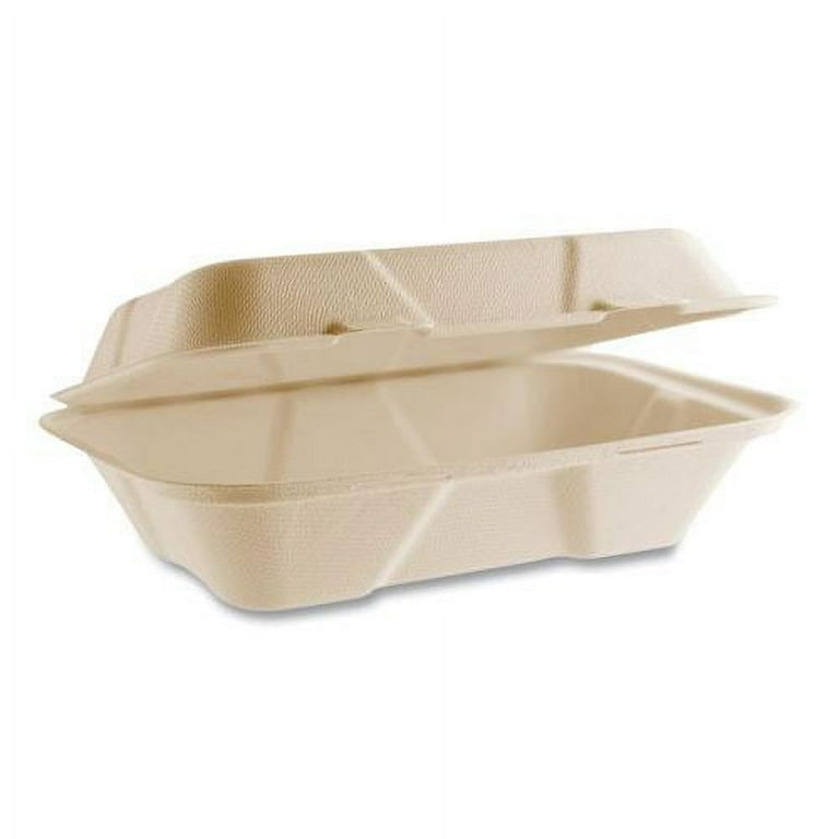 Nourish Molded Fiber Takeout Containers, 5 x 9 x 2, White, Sugarcane, 200/Carton Nourish Molded Fiber Takeout Containers, 5 x 9 x 2, White, Sugarcane, 200/Carton
