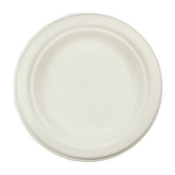 Vegware Round Plate, 6" Diameter, Bagasse Fiber | 1000/Case