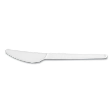 Vegware VW-KN6.5 Compostable CPLA Cutlery Knife - White (1000/Carton)