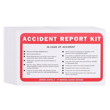Vehicle Accident Report Kit in Envelope 10-pk. - No Camera - J. J. Keller & Associates - Helps Drivers Collect, Organize & Report Vehicle Accident Information