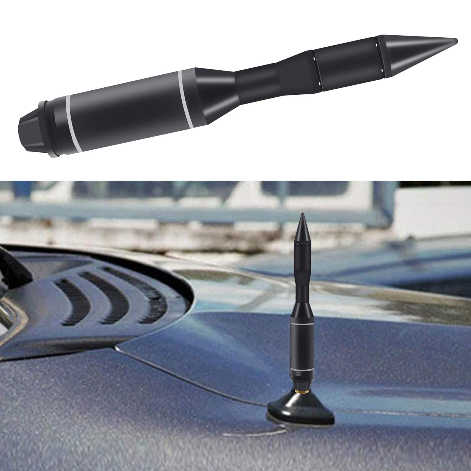 Vehicle Antenna,Vehicle Bullet Antenna Rocket Antenna Mast Car Stubby