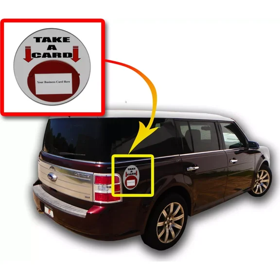 Vehicle Business Card Holder For 3.5 X 2 Cards Red Magnetic Card Caddie