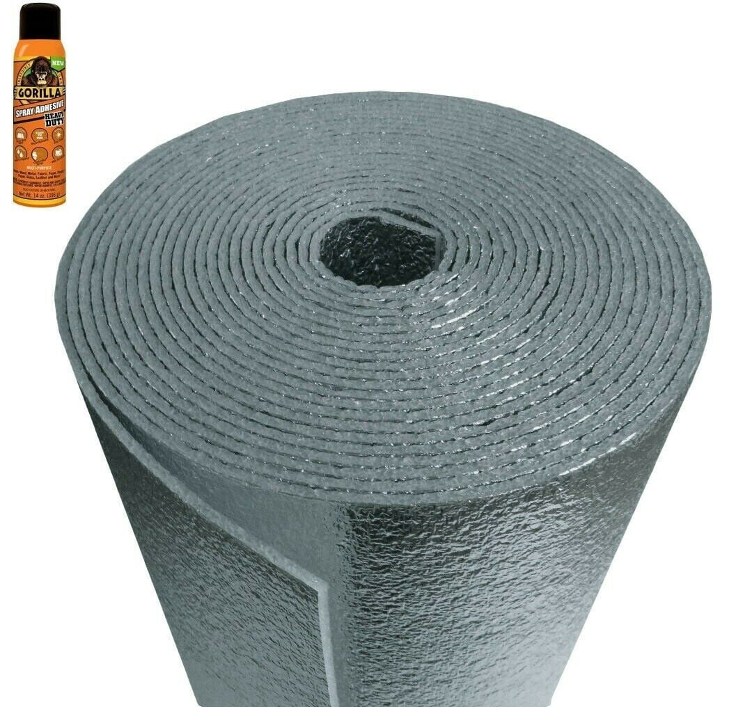 Vehicle Car Automotive Insulation Heat Sound Deadener Foam + Adhesive 20sqft