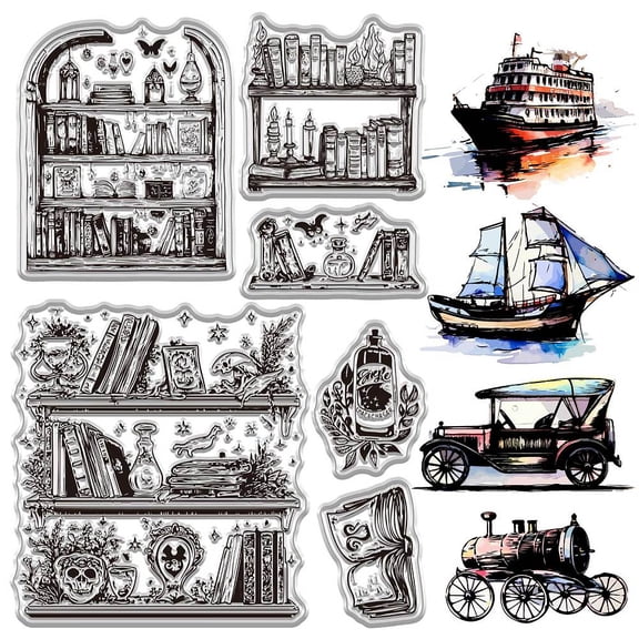 Vehicle Clear Stamps Ship Airplane Car Reusable Transparent Silicone Stamp Seals