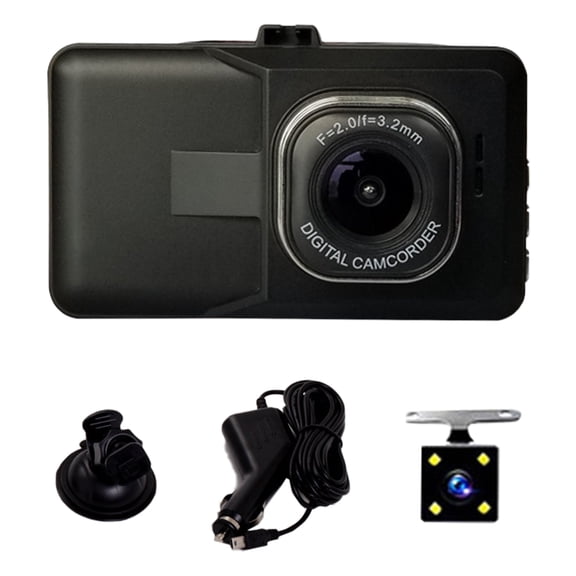 Vehicle Dashboard Camera Recorder with 1080P, 3" IPS Screen, 170° Wide Angle Lens Night Viewing Continuous Record