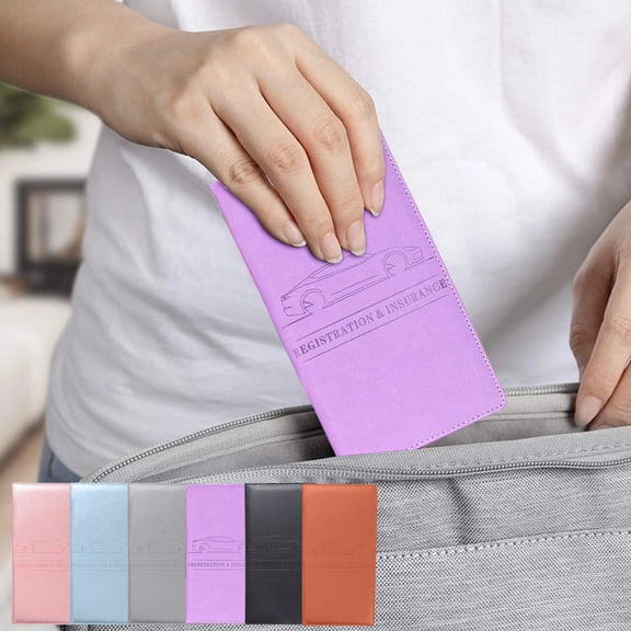 Vehicle Document Wallet Multi-Purpose Driver's License Organizer with Card Slots for Automotive Registration and Insurance, Orange