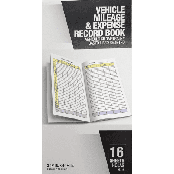 Vehicle Expense and Mileage Record Log Book, 3.25 x 6.25 Inches, 10 Pack