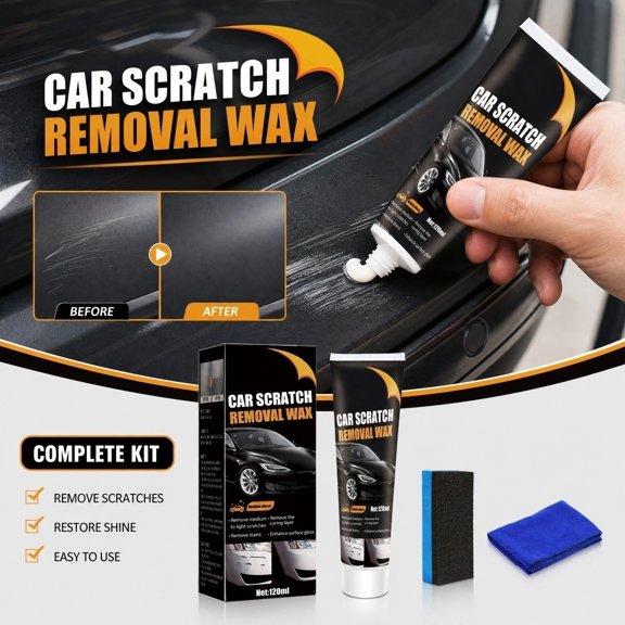 Vehicle Exterior Paint Corrector, Car Scratch Repair Kit, Auto Scratch Remover for Cars, Scratch Remover for Cars, 7X2X2 Inch Scratch Repair Wax Set with 1 Scratch Removal Paste,