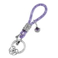 thumbnail image 1 of Vehicle Faux Crystal Keychain Ring Key Fob Accessories Universal with Bling Rhinestones Replacement Purple, 1 of 7