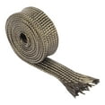thumbnail interactive-video image 1 of Titanium Fiberglass Heat Wrap Wire Shield Sleeve – 1" ID X 10' – Adjustable Black 1 of 6