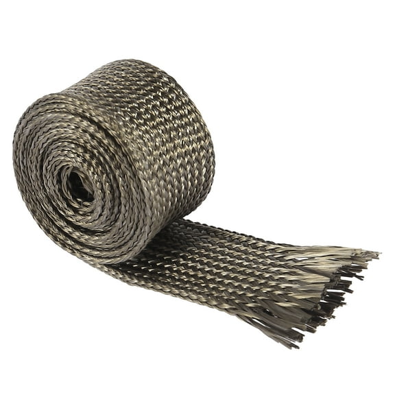 Vehicle Fiberglass Heat Wire Shield Sleeve Heat High Temp Shield Adjustable Heat Shield 3.2ft 20mm 3/4" Titanium Tone