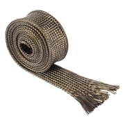 Vehicle Fiberglass Heat Wire Shield Sleeve Heat High Temp Shield Adjustable Heat Shield 3.2ft 25mm 1 Titanium Tone