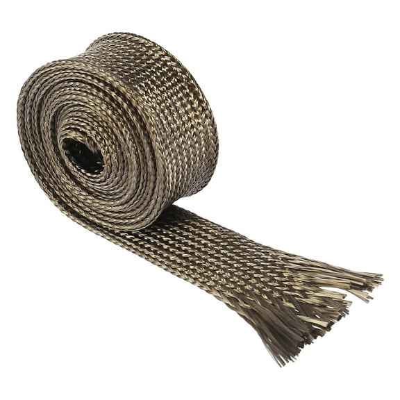 Vehicle Fiberglass Heat Wire Shield Sleeve Heat High Temp Shield Adjustable Heat Shield 3.2ft 25mm 1" Titanium Tone