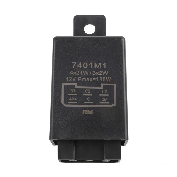 Vehicle Flasher Module 12V, 6 Pin Flat Plug Circuit Unit for Turn Lamp Service, Tractor Wiring Repair and Trailer Circuit Maintenance