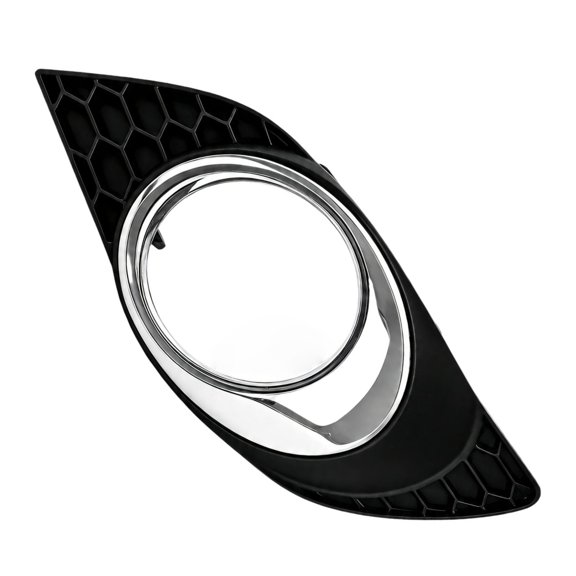 Vehicle Fog Light Surround, Front Bumper Molded Bezel with Black Frame, Open Grille, Bright Circular Exterior Trim
