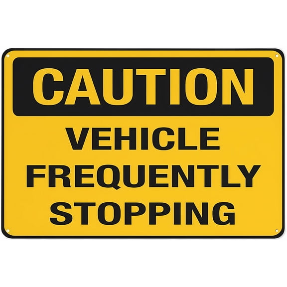 Vehicle Frequently Stopping Sign - 8"x12" Safe Outdoor Sign for Home Business Driveway Alert, Roadside, Vehicle Safety