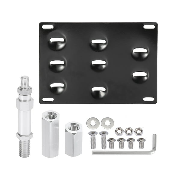 Vehicle Front Bumper Tow Hook License Plate Mount Bracket Holder Set for Volkswagen