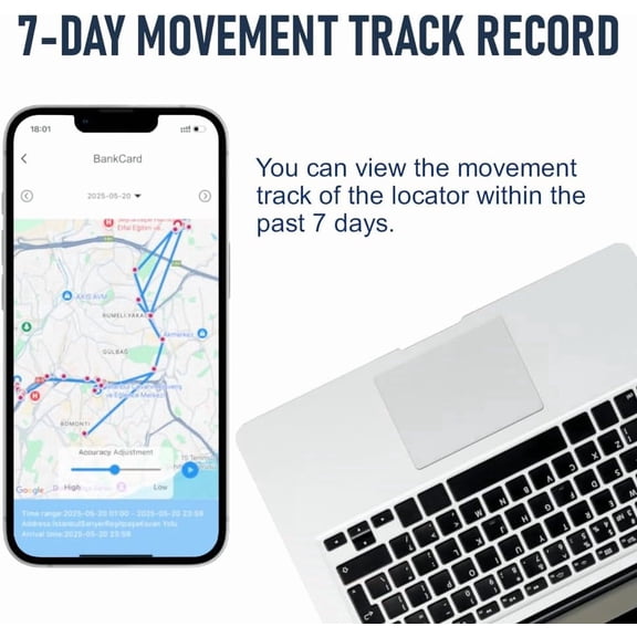 Vehicle GPS tracker - covert car tracking device, supports Android and iOS systems, no SIM card required, real-time vehicle locator, suitable for cars, wallets, pets