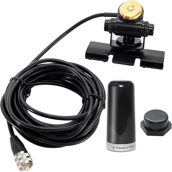 Vehicle Ham Mobile Two Way Radio Antenna Dual Band VHF UHF 136-174MHz 400-470MHz, Adjustable NMO Lip Mount Bracket for Truck Hatchbacks SUV Car w/ RG58 Coaxial Cable PL-259 Connector & Rain Cup