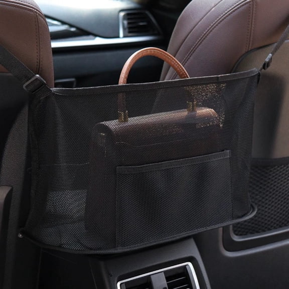 Vehicle Interior Net Pocket Organizer for Front Seat Back Storage Solution Auto Mesh Organizer for Passport Wallet Phone Small Item Car Pockets and Door Accessory