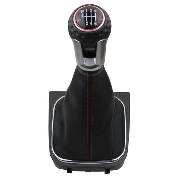 Vehicle Interior Upgrade Dust-Proof PU Leather 6-Speed Gear Shift Knob with Boot Cover Kit for Golf MK5 MK6 2004-2013