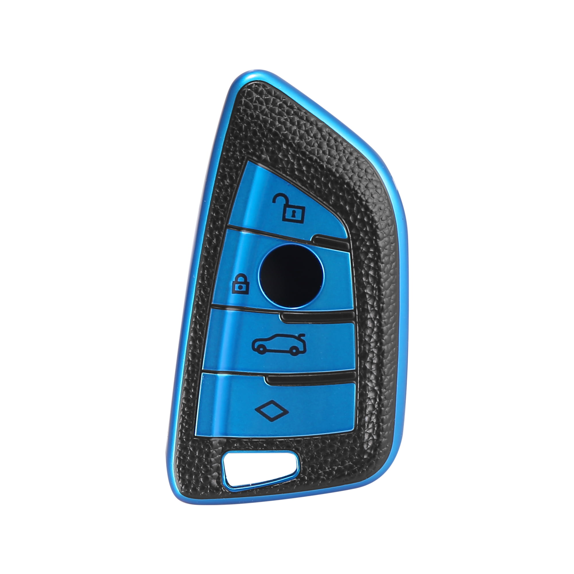 Vehicle Key Fob Cover for BMW X1 X2 X3 Blade Shape 4 Button Remote Key Fob  Protective Case Soft TPU Black Blue 