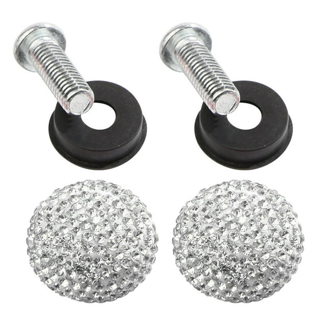 Vehicle License Plate Nuts and Bolts Rhinestone Car Screw Special
