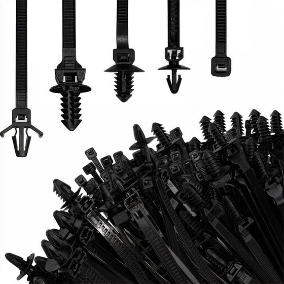 Vehicle Locking Wire Harness Clip Nylon Push Mount Cable Tie Zips Tie For Long Lasting Usage