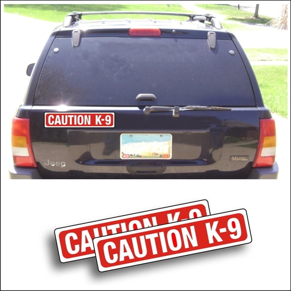 Vehicle Magnetic Sign Decal Pair, Caution K-9, Doors or Rear, Magnum Magnetics Brand