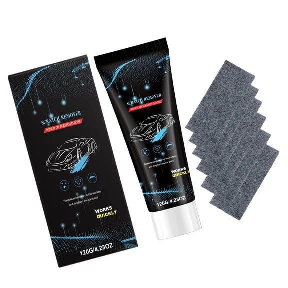 Vehicle Paint Scratch for Light Scuffs, 120g Remover with 6 Cloths, Practical Wipe-On Care Pack for Home Storage and Everyday Upkeep