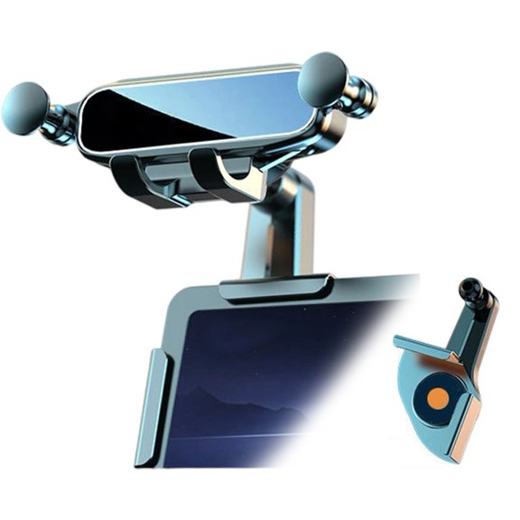 Vehicle Phone Holder for Display Screens with Auto Mount and Scratch Resistant Silicone Clamp for Secure and Steady Positioning (mirrored)