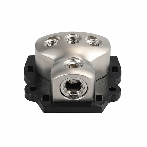 Vehicle Power Wire Distributor 3-Way Block, 0GA IN/4GA OUT, Deep Wire Recesses Nickel Plating Spare Part