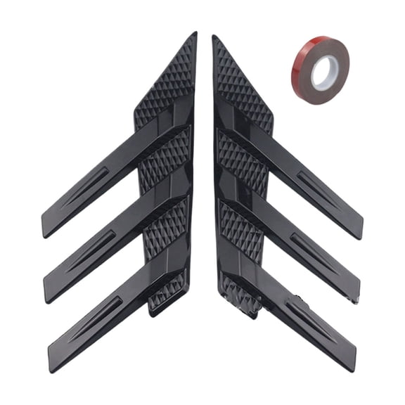 Vehicle Rear Side Window Spoiler Splitter Universally Aerodynamic Design With Adhesive Installation