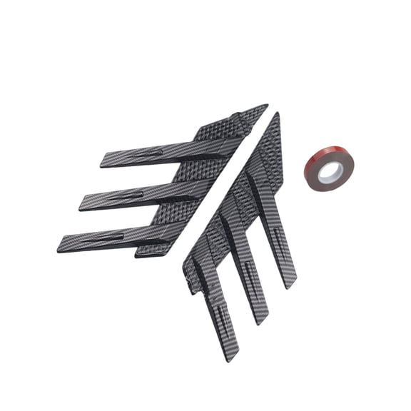 Vehicle Rear Side Window Spoiler Splitter Universally Aerodynamic Design With Adhesive Installation