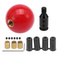 thumbnail image 1 of Vehicle Red Round Ball Gear Shift Knob Manual Transmission with M12x1.25 Black Shift Knob Adapter Set Universal, 1 of 6