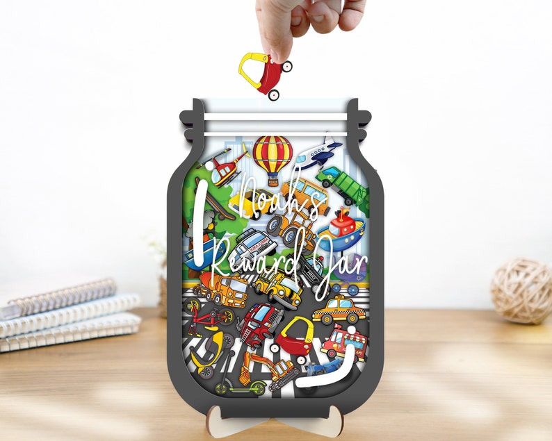 Vehicle Reward Jar for Kids, Car Token Incentive Jar, Custom Behavior ...
